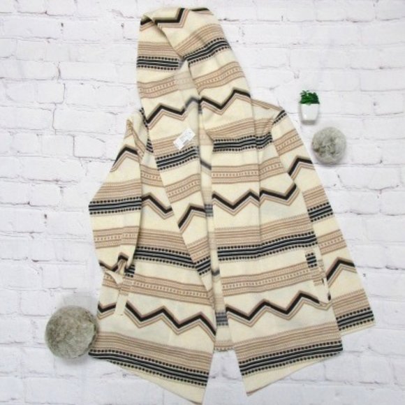 Mix Stripe Open Front Hooded Coatigan - Picture 2 of 7